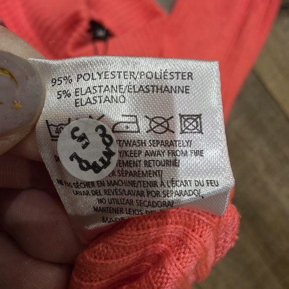 Criminal Damage ($95) Neon Coral Ribbed Cutout Bodysuit NWT Streetwear - Picture 8 of 10